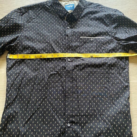 Voyage Palm Tree Button Down Shirt Casual Cotton Slim Fit Novelty Large Mens - Picture 4 of 7